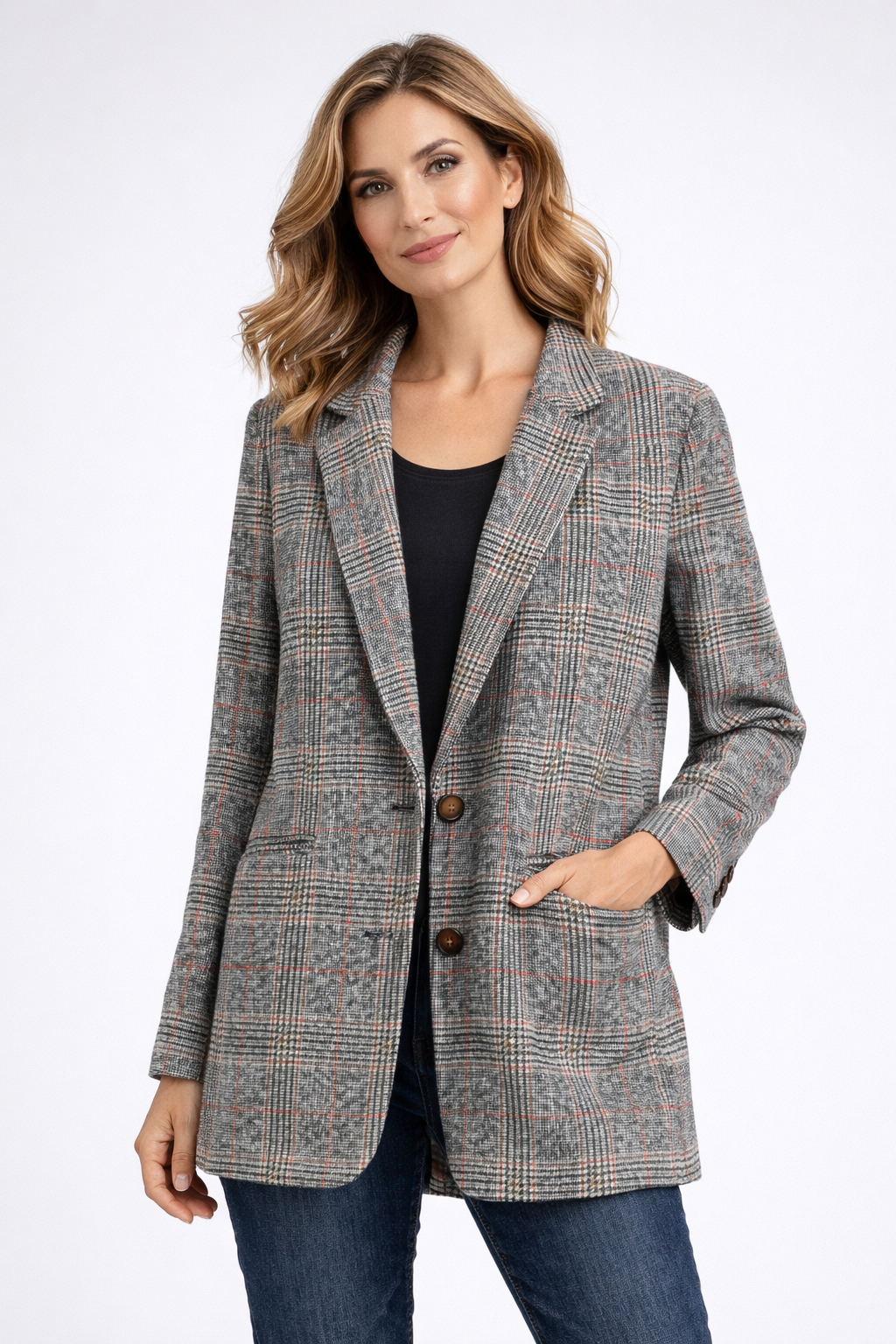 Charlotte | Classic Plaid Blazer