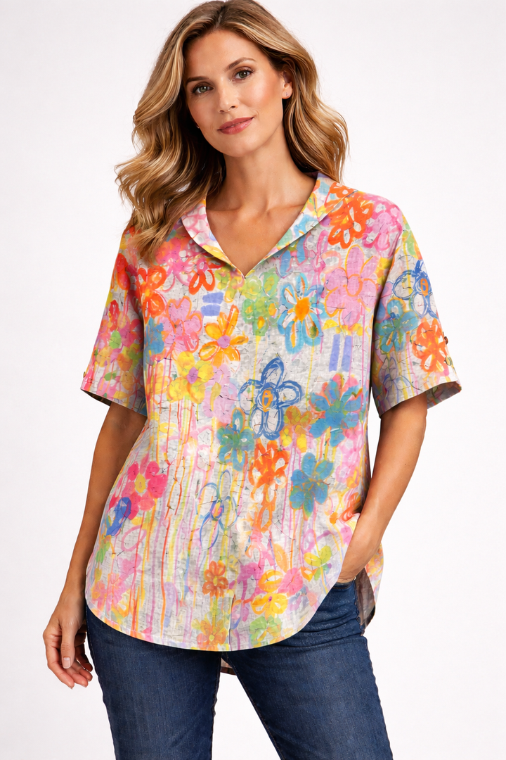 Mara | Relaxed Linen Hooded Blouse