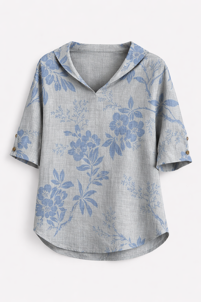 Mara | Relaxed Linen Hooded Blouse