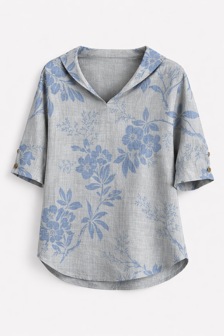 Mara | Relaxed Linen Hooded Blouse
