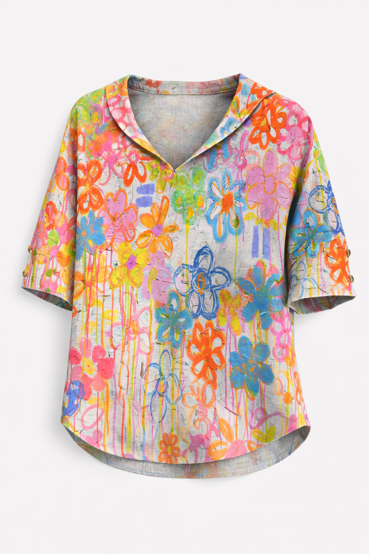Mara | Relaxed Linen Hooded Blouse