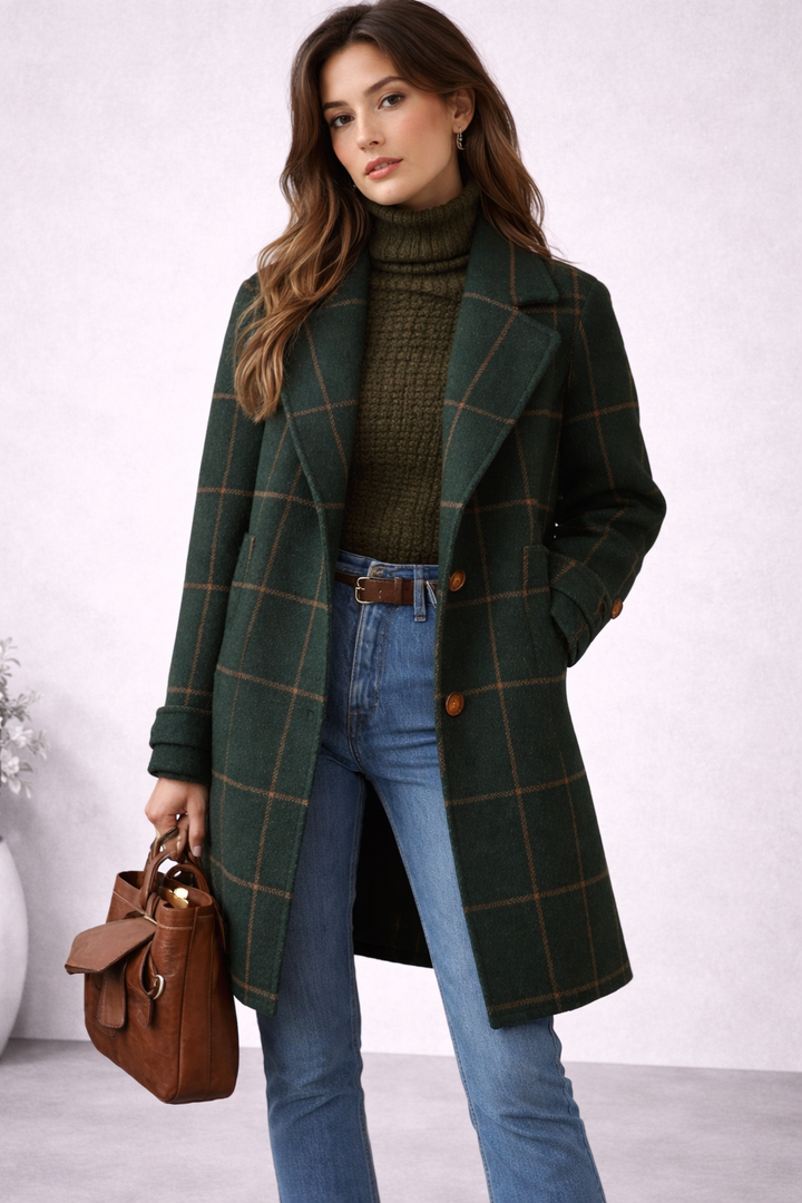 Harper | Plaid Wool Blend Coat