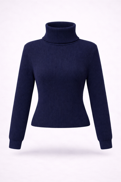 Nina | Ribbed Turtleneck Knit Top