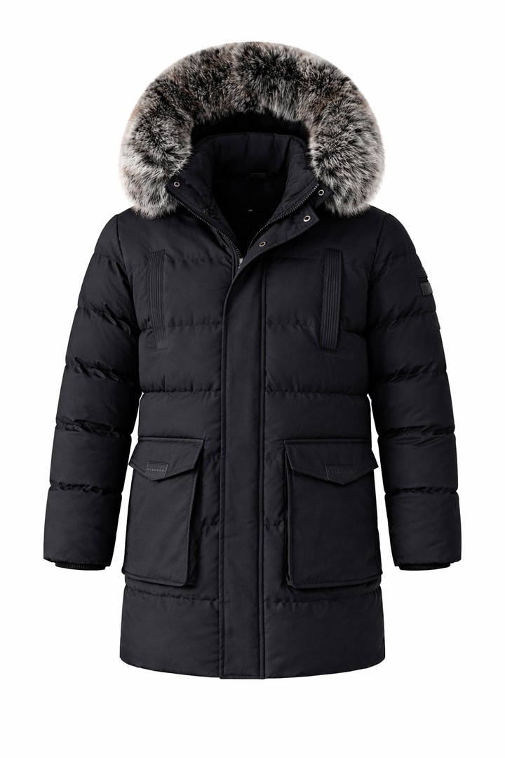 Damian | Fur-Trim Hooded Puffer Parka