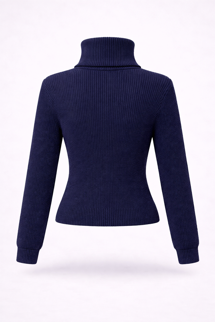 Nina | Ribbed Turtleneck Knit Top