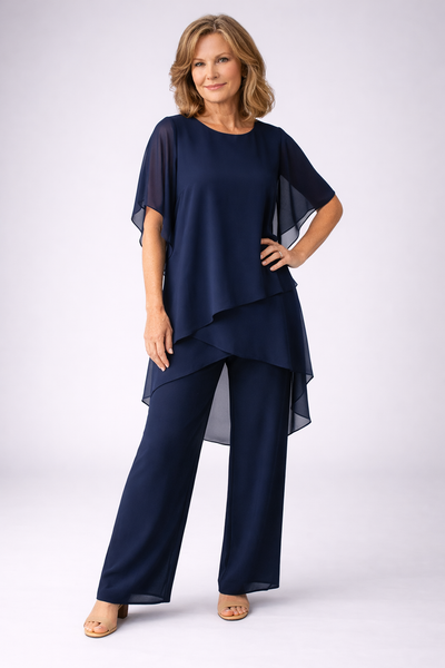 Monica | Elegant Chiffon Two-Piece Set