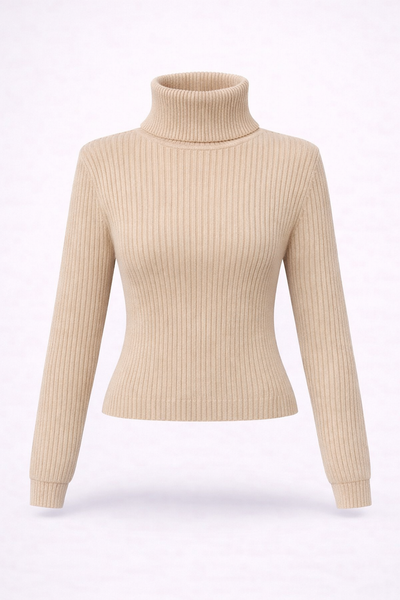 Nina | Ribbed Turtleneck Knit Top