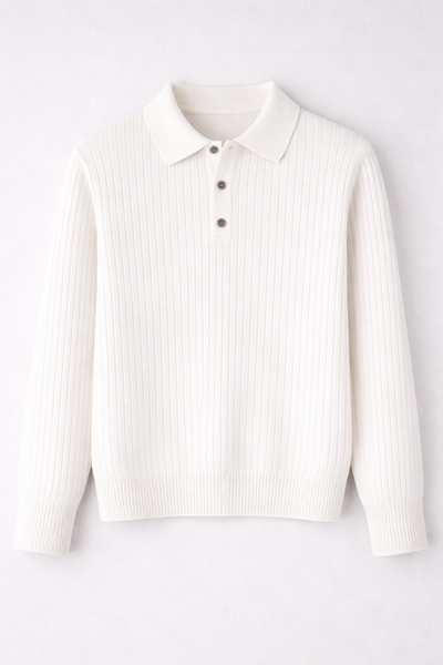 Noah | Ribbed Knit Polo Sweater