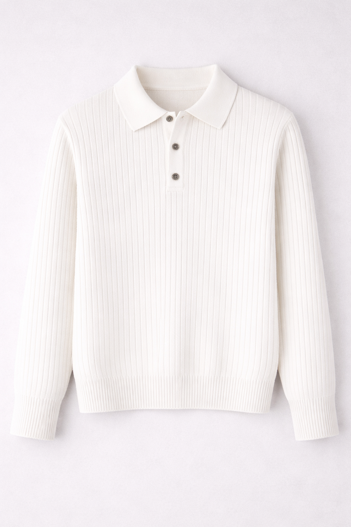 Noah | Ribbed Knit Polo Sweater