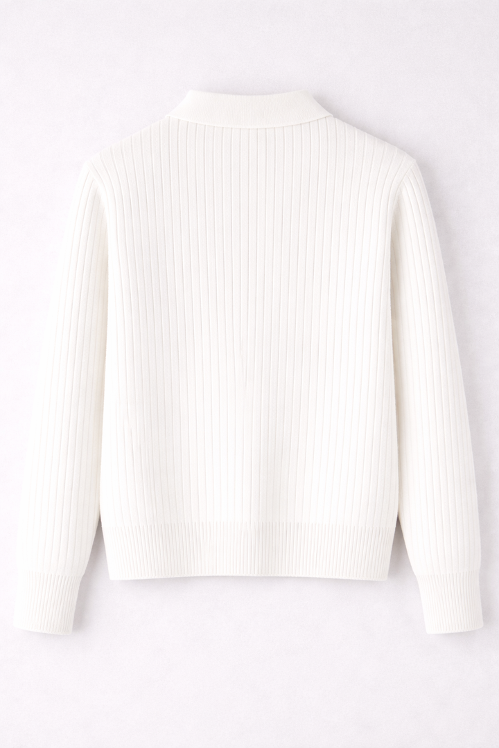 Noah | Ribbed Knit Polo Sweater