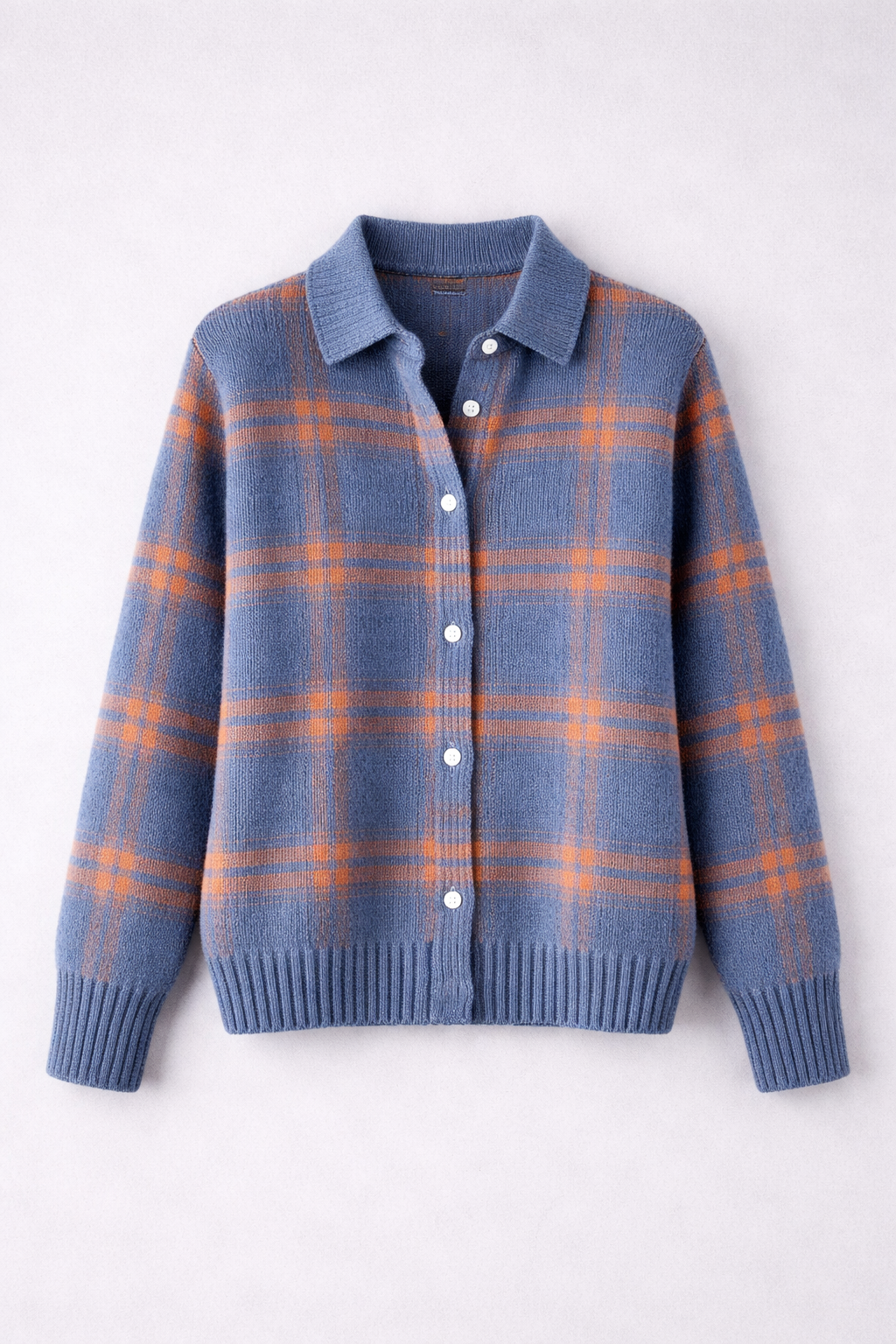 Avery | Plaid Knit Button-Up Cardigan