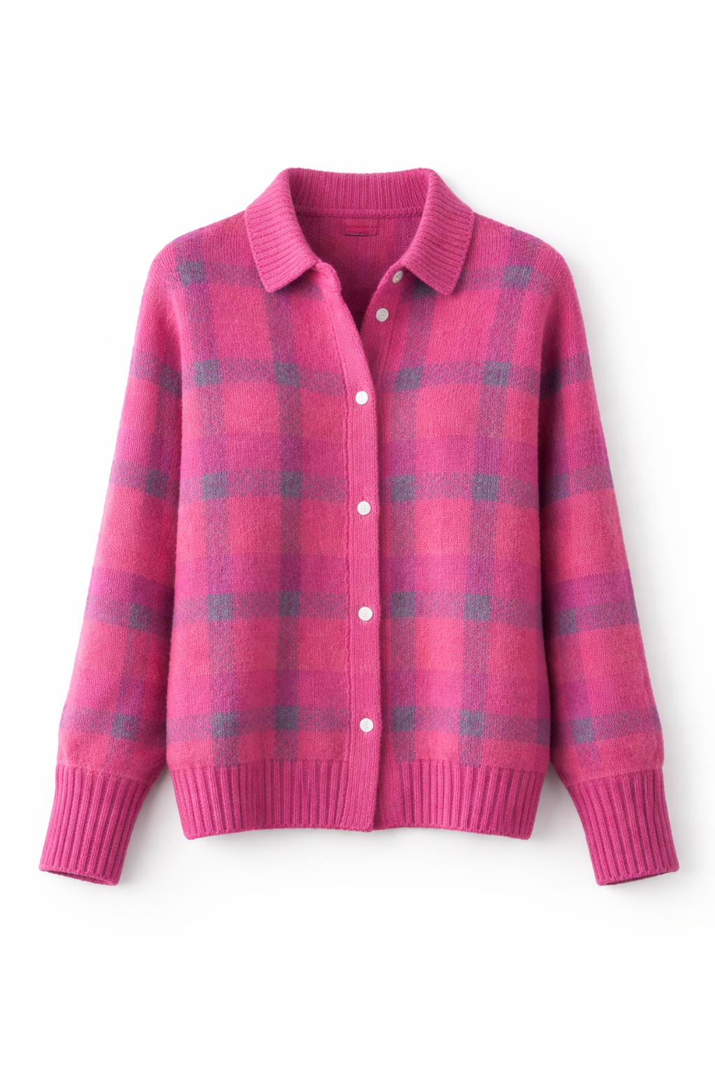 Avery | Plaid Knit Button-Up Cardigan
