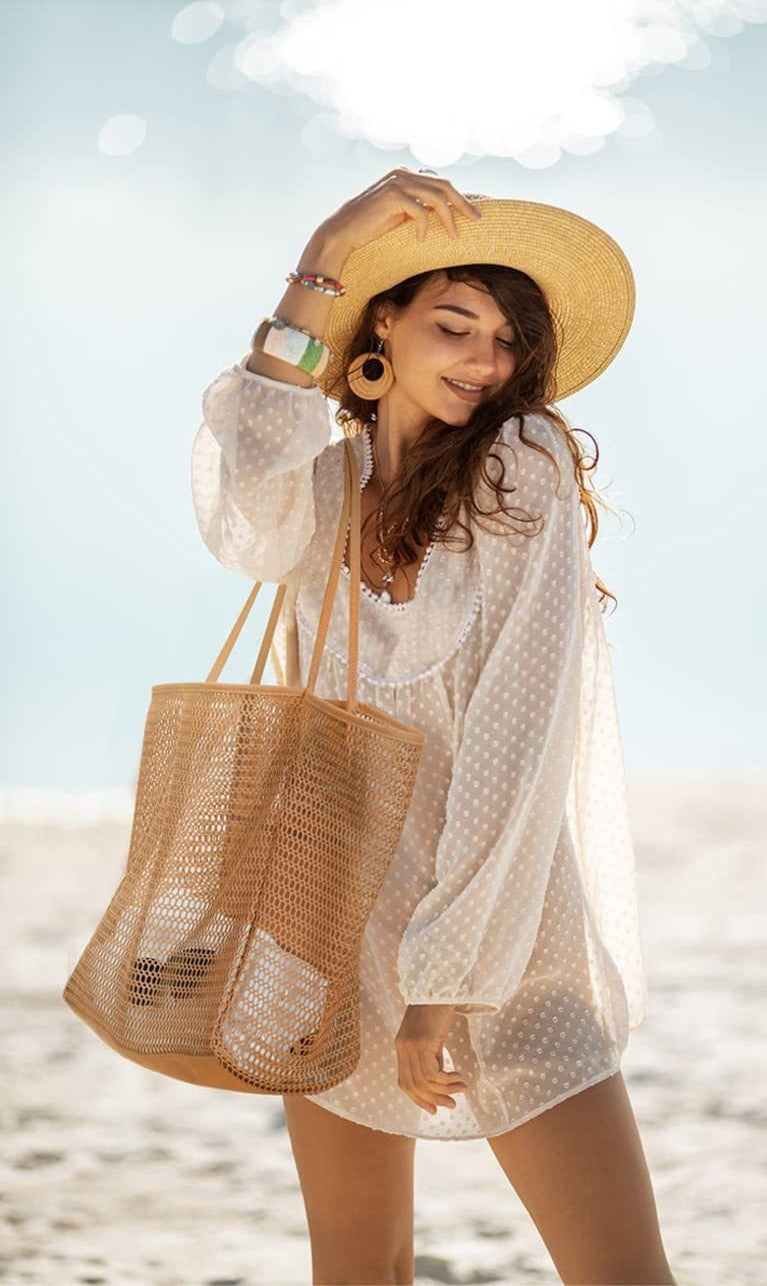 Luna | Woven Beach Tote Bag