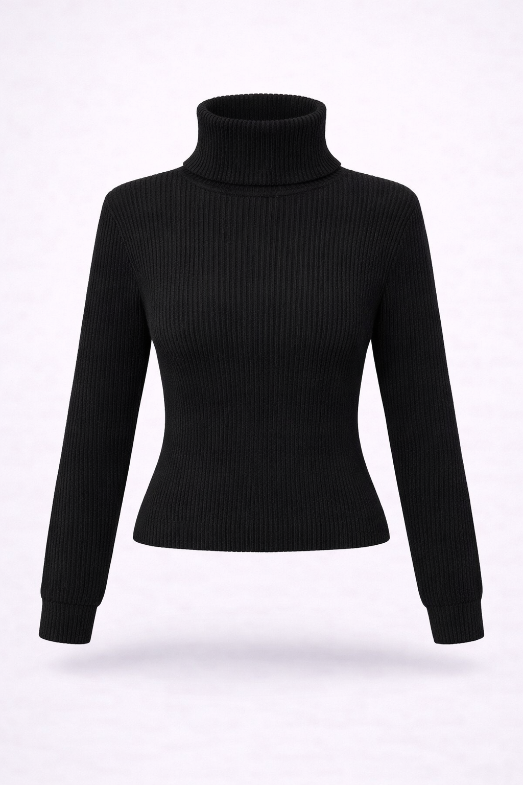 Nina | Ribbed Turtleneck Knit Top