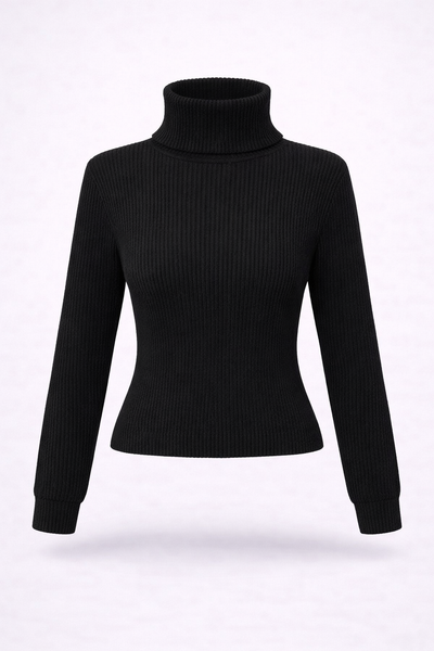 Nina | Ribbed Turtleneck Knit Top