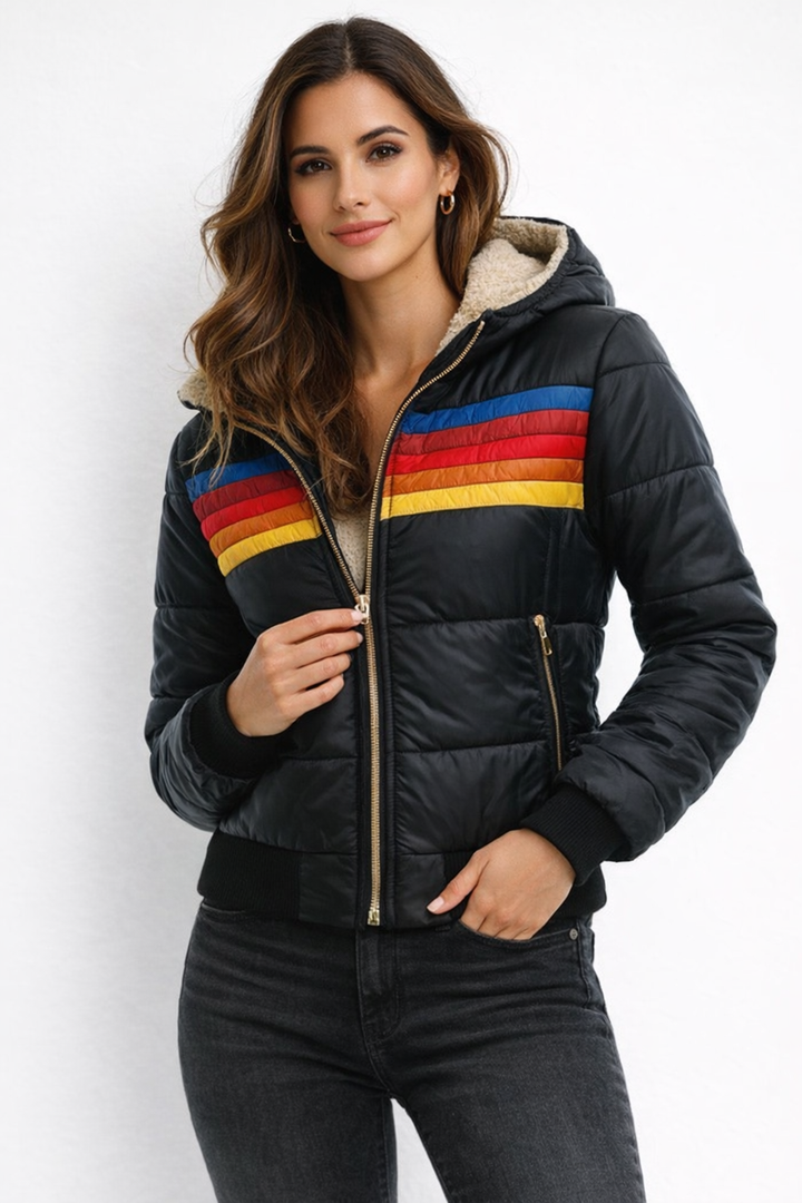 Dakota | Retro Stripe Puffer Jacket