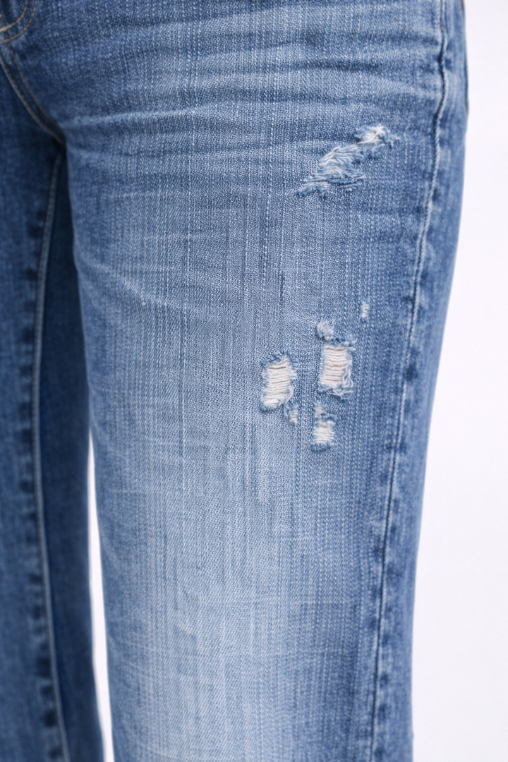 Harper | Distressed Straight-Leg Jeans