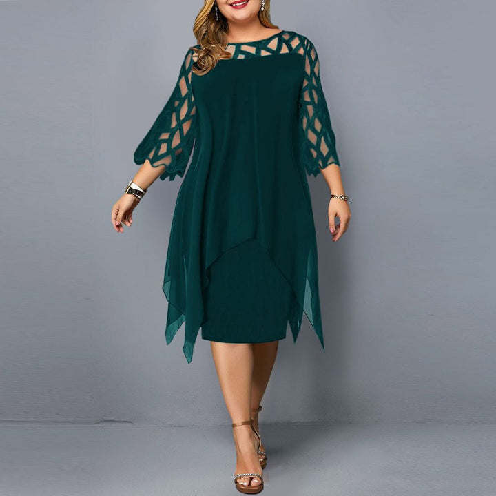 Vivienne | Elegant Mesh Overlay Dress
