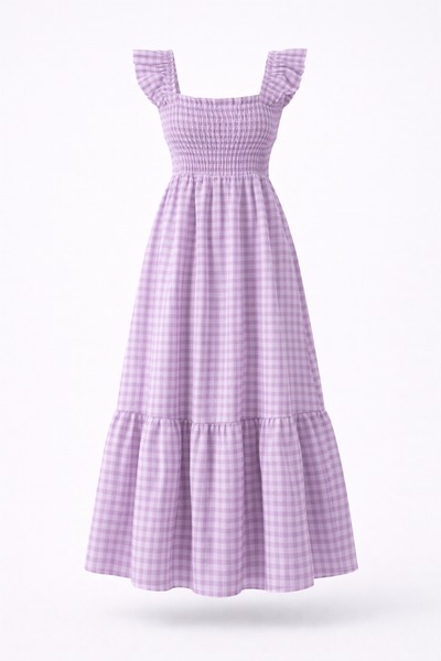 Lily | Gingham Smocked Maxi Dress