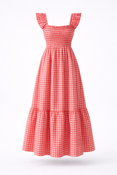 Lily | Gingham Smocked Maxi Dress