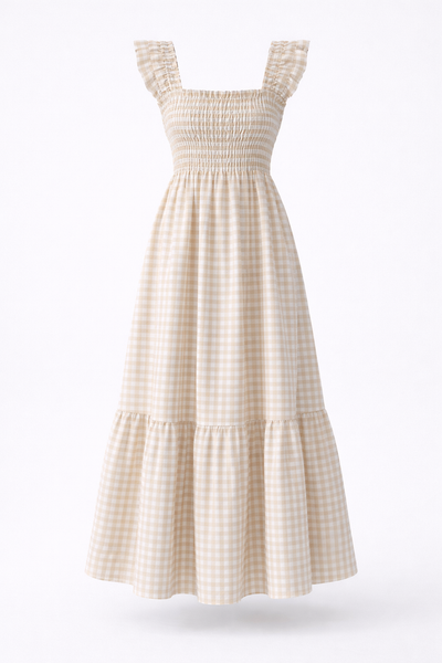 Lily | Gingham Smocked Maxi Dress