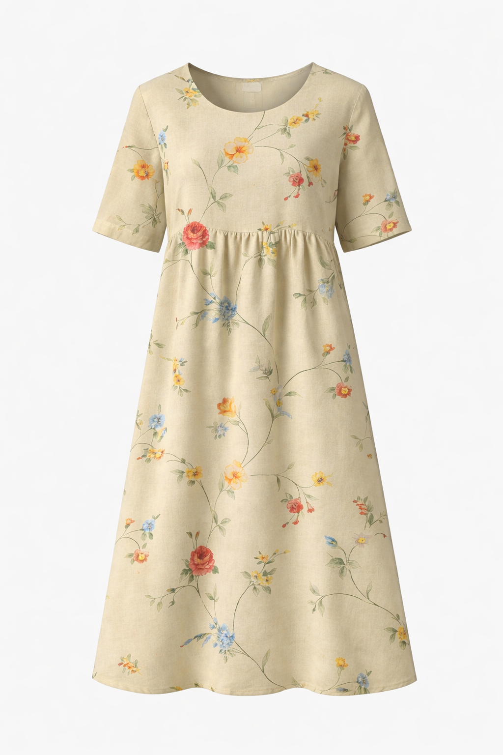 Elara | Vintage Floral Midi Dress