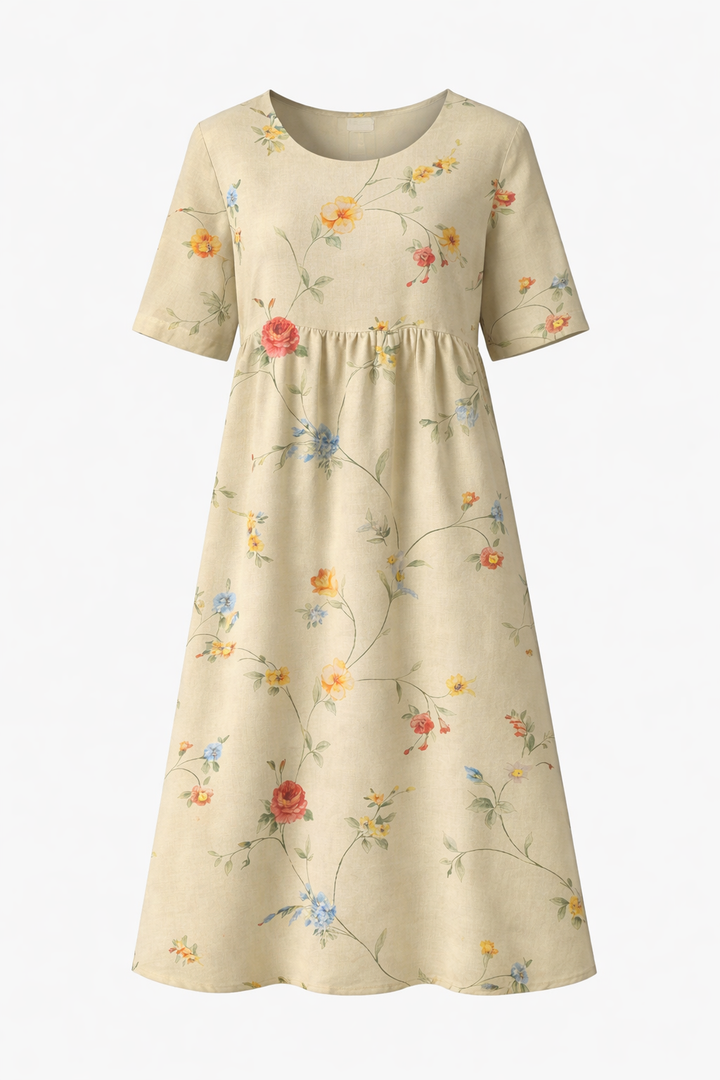 Elara | Vintage Floral Midi Dress