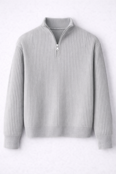 Elijah | Ribbed Quarter-Zip Sweater
