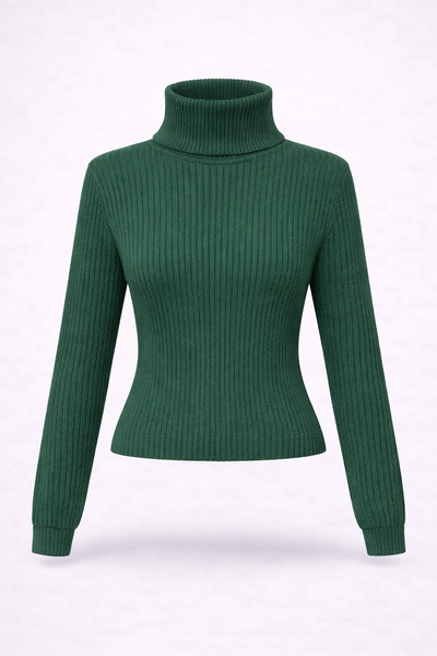 Nina | Ribbed Turtleneck Knit Top