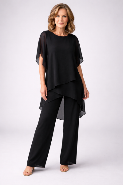 Monica | Elegant Chiffon Two-Piece Set