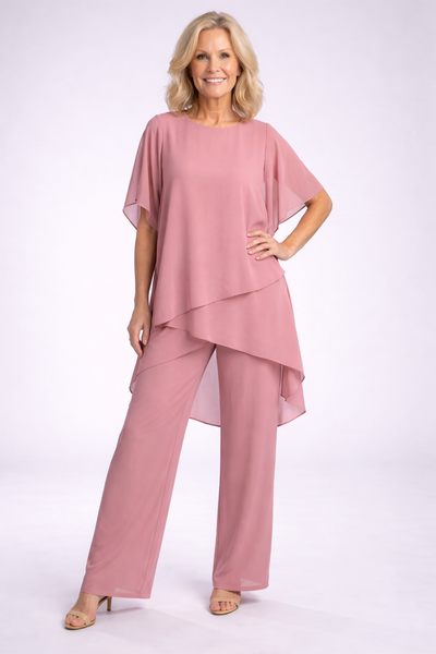 Monica | Elegant Chiffon Two-Piece Set