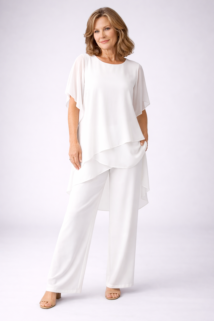 Monica | Elegant Chiffon Two-Piece Set