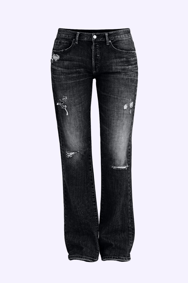 Harper | Distressed Straight-Leg Jeans