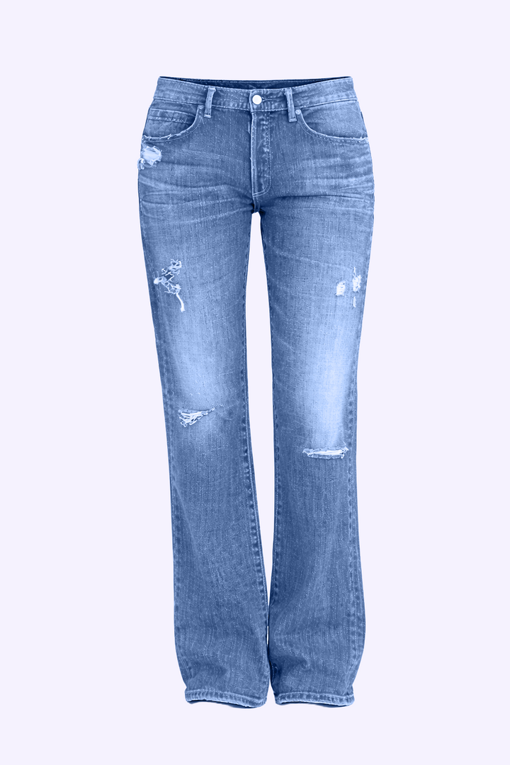Harper | Distressed Straight-Leg Jeans