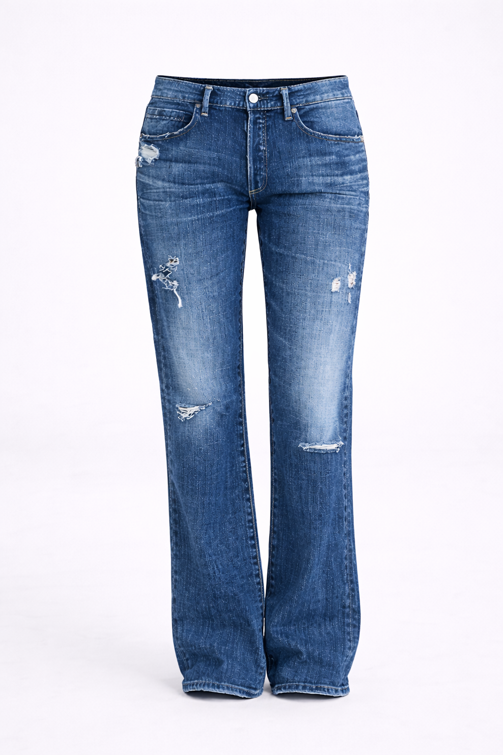 Harper | Distressed Straight-Leg Jeans