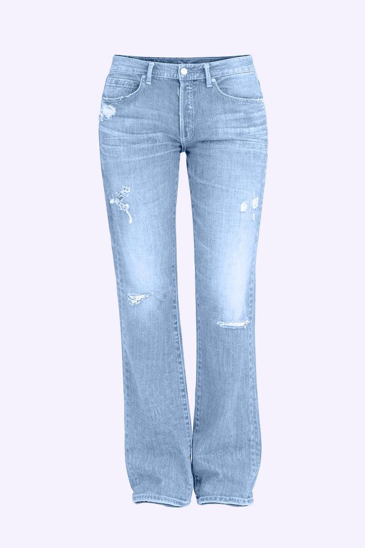 Harper | Distressed Straight-Leg Jeans