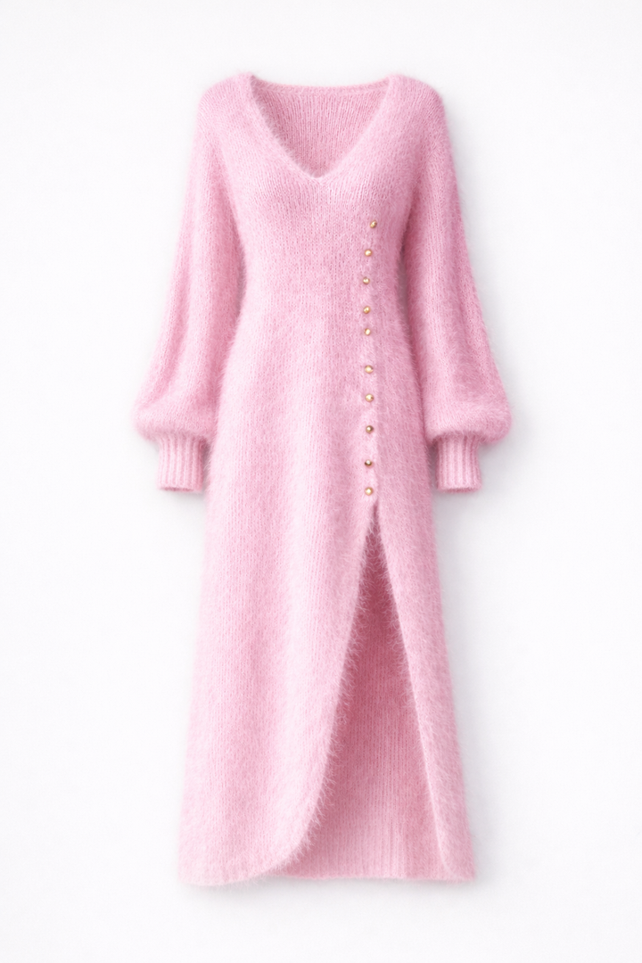 Celeste | Fuzzy Knit Maxi Dress