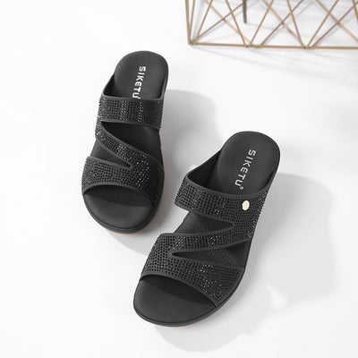 Siketu | Comfort Rhinestone Slide Sandals