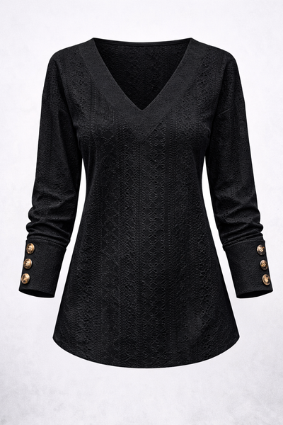 Lena | Textured V-Neck Blouse