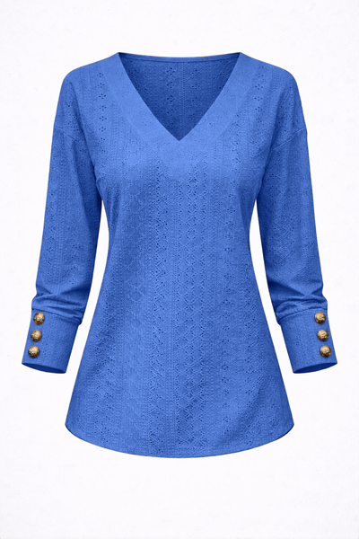 Lena | Textured V-Neck Blouse