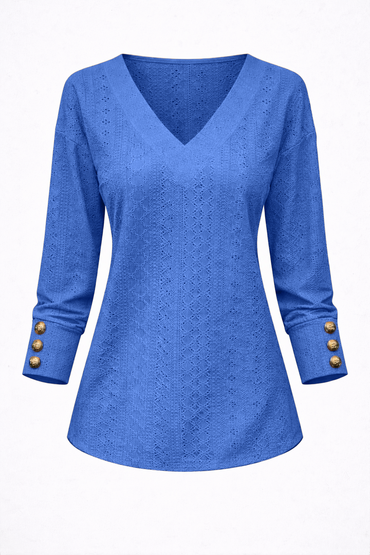 Lena | Textured V-Neck Blouse