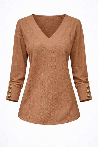 Lena | Textured V-Neck Blouse