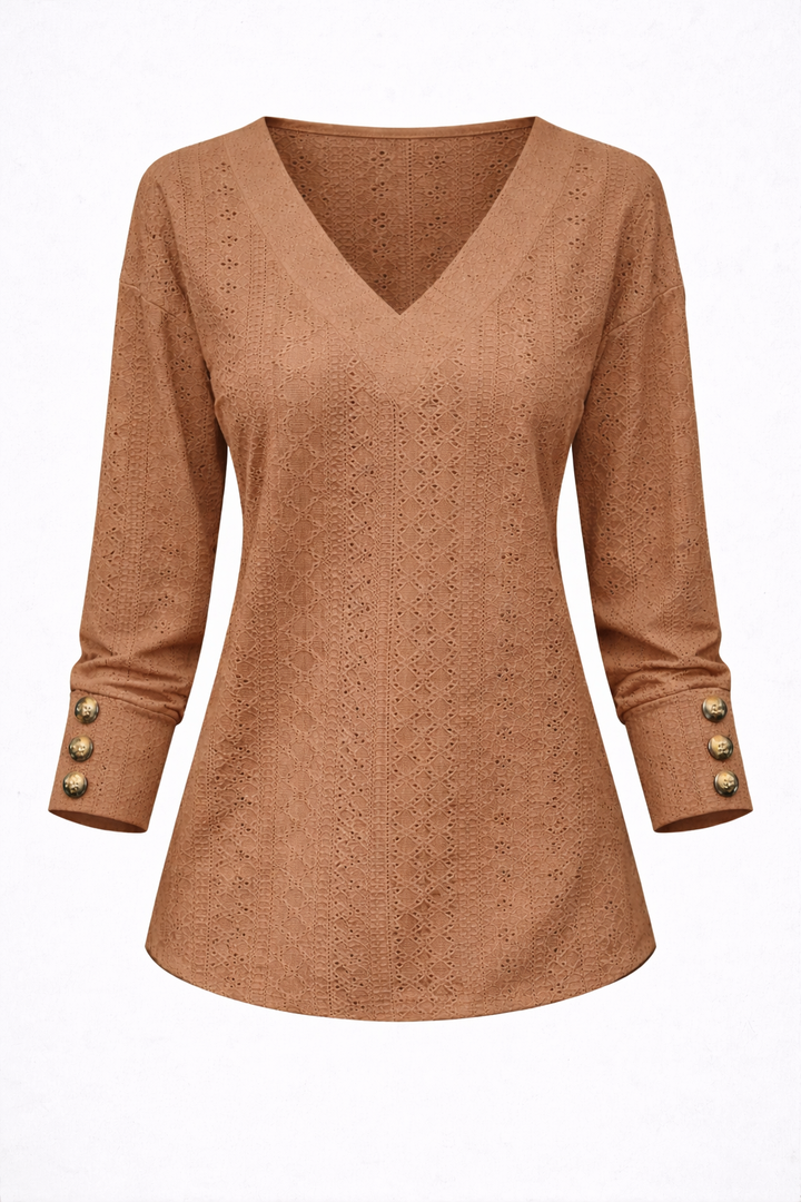 Lena | Textured V-Neck Blouse