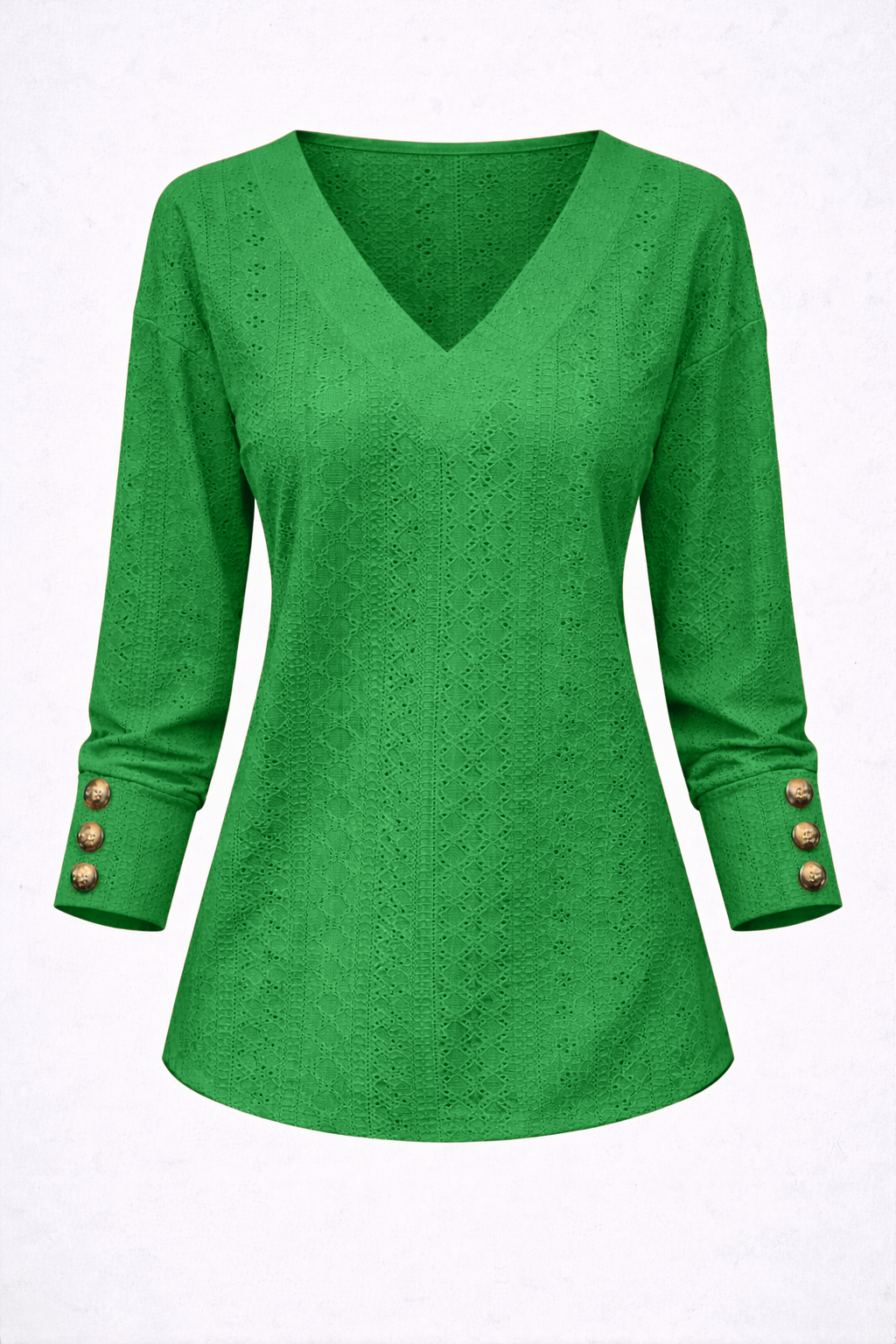 Lena | Textured V-Neck Blouse