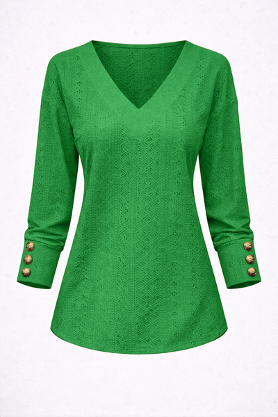 Lena | Textured V-Neck Blouse