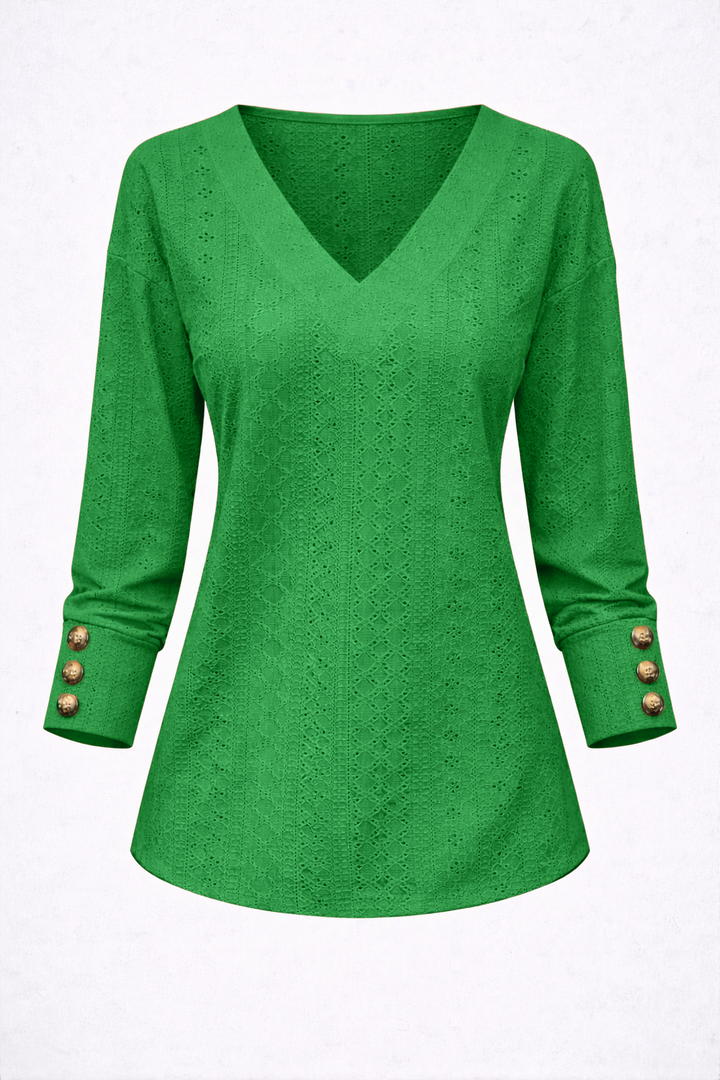 Lena | Textured V-Neck Blouse