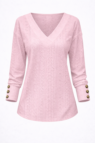 Lena | Textured V-Neck Blouse