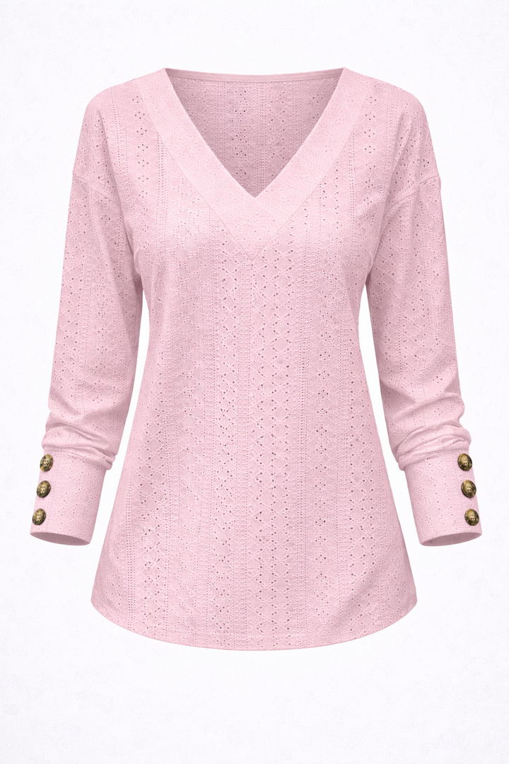 Lena | Textured V-Neck Blouse