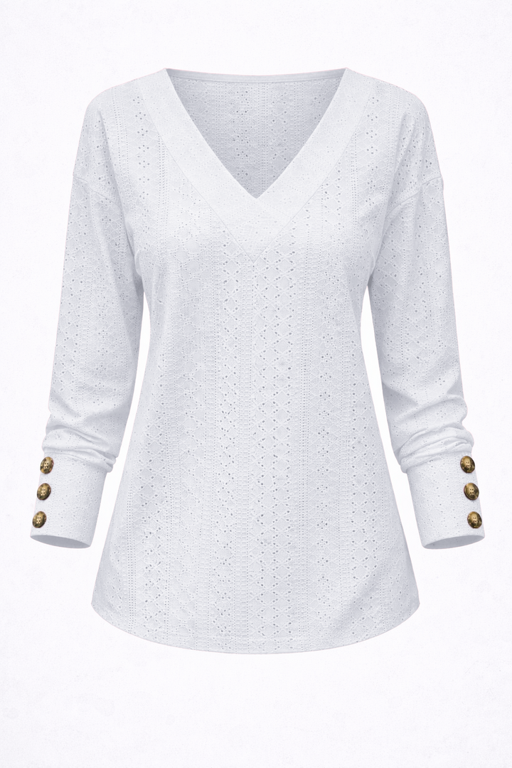 Lena | Textured V-Neck Blouse