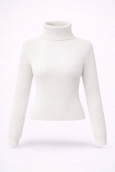 Nina | Ribbed Turtleneck Knit Top
